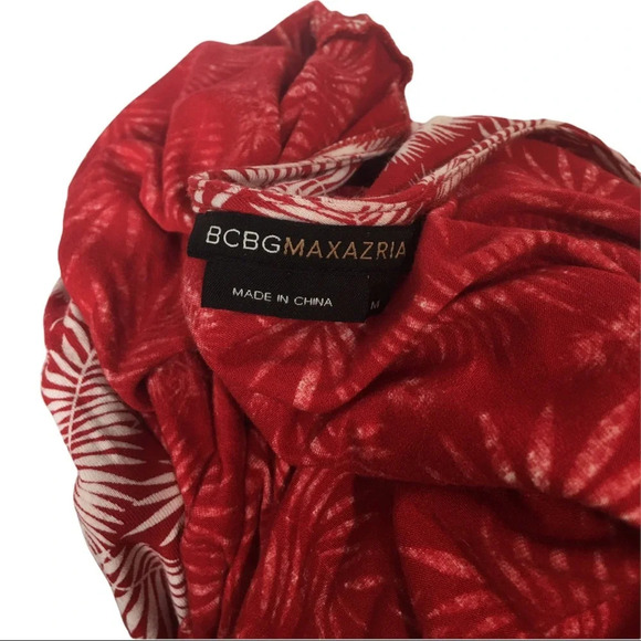 BCBG MAXAZRIA Tropical Palm Maxi Wrap Dress M - Picture 7 of 8
